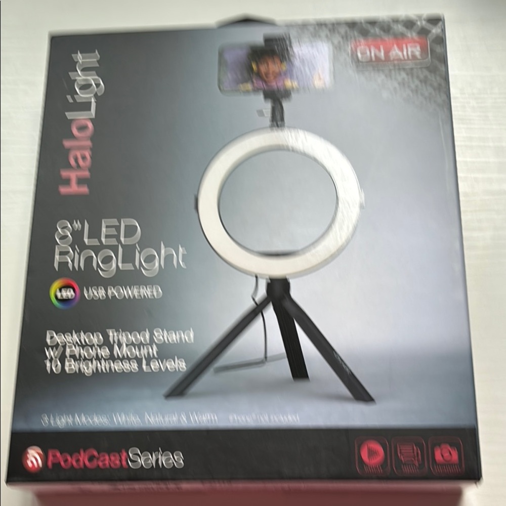 HaloLight 8" LED Ring Light - Black